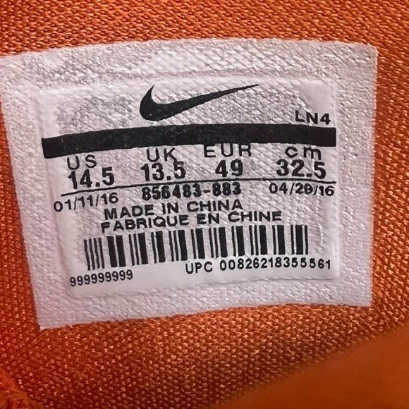 Nike Hyperdunk 2016 TB Orange Blaze Basketball Shoes Men\'s 14.5 Rare Sneaker EUC